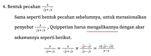 Bentuk Akar Sifat Operasi Dan Cara Merasionalkannya Quipper Blog 4917