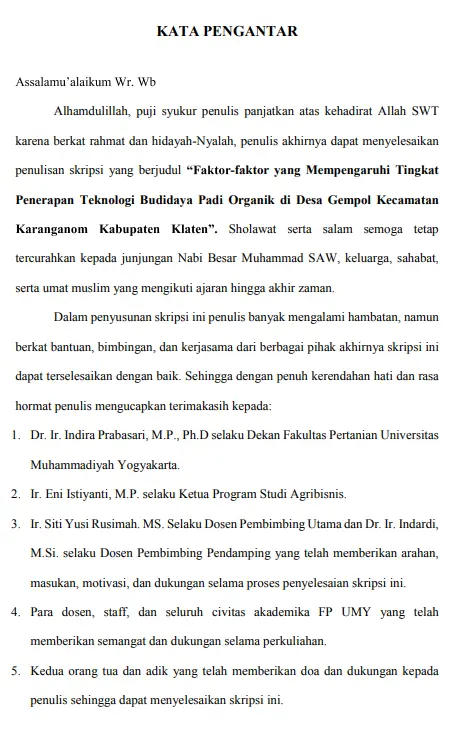 Apa Itu Kata Pengantar Skripsi Serta Unsur Unsur Struktur Dan